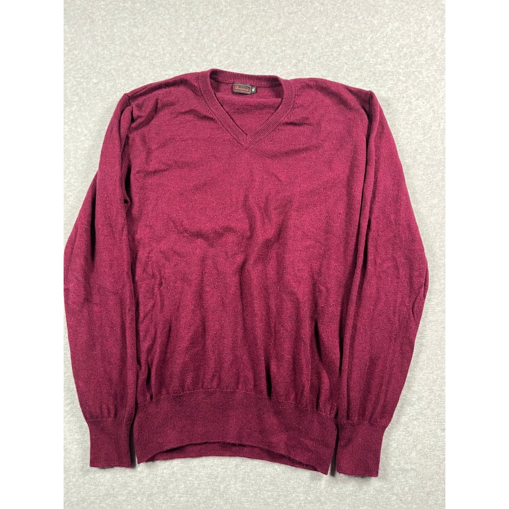 VTG Cashmere Wool Blend Sweater Men XL Burgundy Minimalist Quiet Luxury Academia